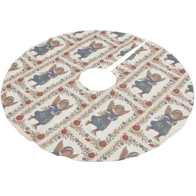 Jupon De Sapin En Polyester Brossé Faux burlap skating Angel traditional Christmas (Angle)