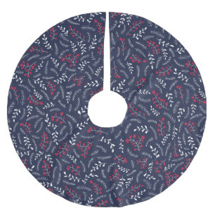 Jupon De Sapin En Polyester Brossé Ferme campagne marine bleu feuillage motif mignon