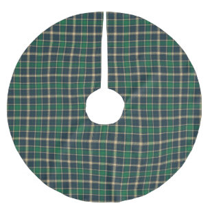 Jupon De Sapin En Polyester Brossé Ferme marine vert beige vintage plaid motif