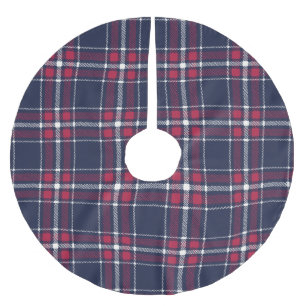 Jupon De Sapin En Polyester Brossé Ferme rouge marine blanche main dessinée motif pla