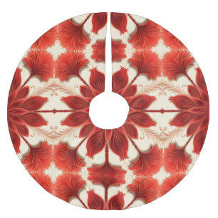 Jupon De Sapin En Polyester Brossé Festif saison rouge couleur classique motif brossé