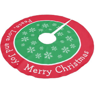 Jupon De Sapin En Polyester Brossé Festin Joyeux Noël Rouge et Vert Flambeau de neig