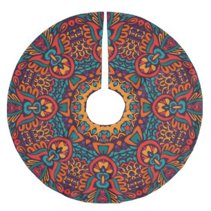 Jupon De Sapin En Polyester Brossé Festival tribal : Motif ethnique coloré