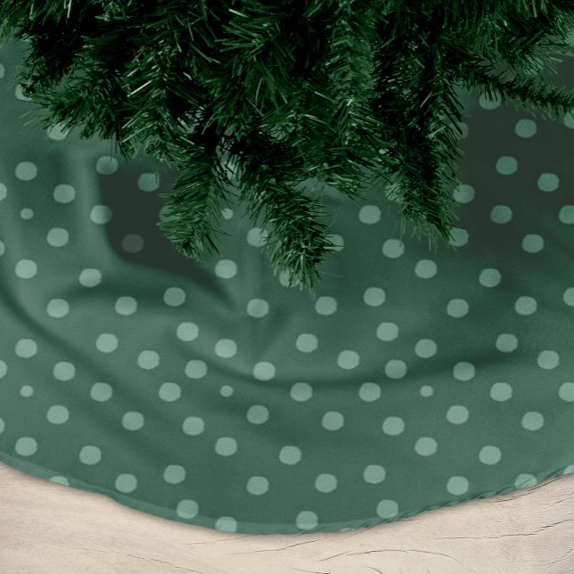 Jupon De Sapin En Polyester Brossé Festive Green Dots Noël (Créateur téléchargé)