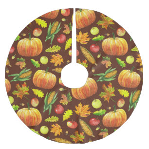 Jupon De Sapin En Polyester Brossé Fête de l'action de grâce, aquarelle motif transpa