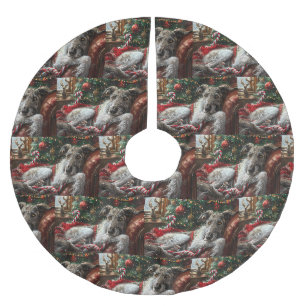 Jupon De Sapin En Polyester Brossé Fête de Noël du loup Hound Dog