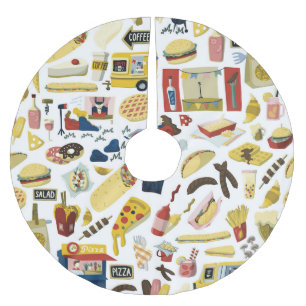 Jupon De Sapin En Polyester Brossé Fête du Camion alimentaire : Motif de dessin