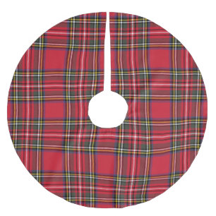 Jupon De Sapin En Polyester Brossé Fête écossaise du Tartan rouge