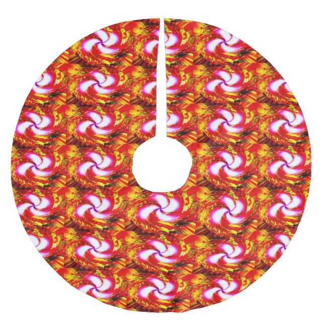 Jupon De Sapin En Polyester Brossé Fêtes de Noël (Devant)