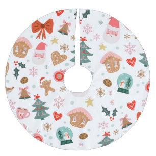 Jupon De Sapin En Polyester Brossé Fêtes de Noël Baby shower Anniversaire