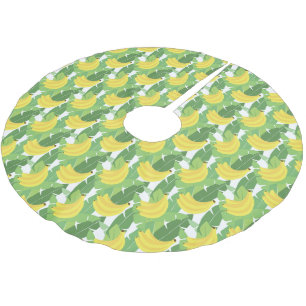 Jupon De Sapin En Polyester Brossé Feuille de banane et motif de fruit