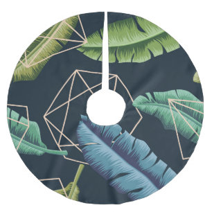 Jupon De Sapin En Polyester Brossé Feuilles Abstraits : Ligne Polygonale Sans Couche.