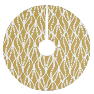 Jupon De Sapin En Polyester Brossé Feuilles Art Déco, motif classique sans couture.