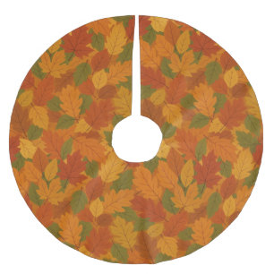 Jupon De Sapin En Polyester Brossé Feuilles classiques d'automne à motifs