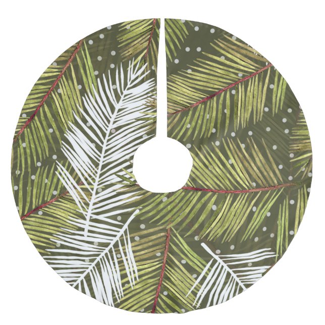 Jupon De Sapin En Polyester Brossé Feuilles d'aquarelle verte : Illustration transpar (Devant)