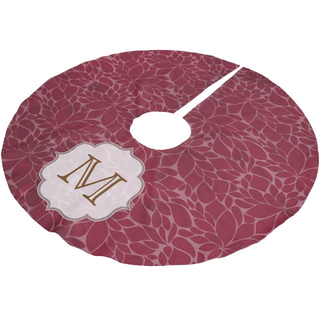 Jupon De Sapin En Polyester Brossé Feuilles d'arbre Folia Monogramme de feuillage ini (Angle)
