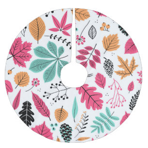 Jupon De Sapin En Polyester Brossé Feuilles d'automne Abstrait Motif sans fil
