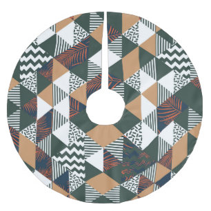 Jupon De Sapin En Polyester Brossé Feuilles de palmiers géométriques, motif à la mode