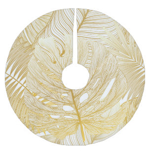 Jupon De Sapin En Polyester Brossé Feuilles de palmiers tropicaux : motif vintage.