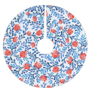 Jupon De Sapin En Polyester Brossé Feuilles floraux : Motif naturel sans transparence