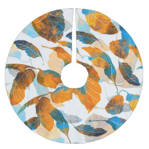 Jupon De Sapin En Polyester Brossé Feuilles Silhouette : aquarelle, PA sans fil numér