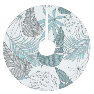 Jupon De Sapin En Polyester Brossé Feuilles Tropicales : Tendance Sans Couture Lumine