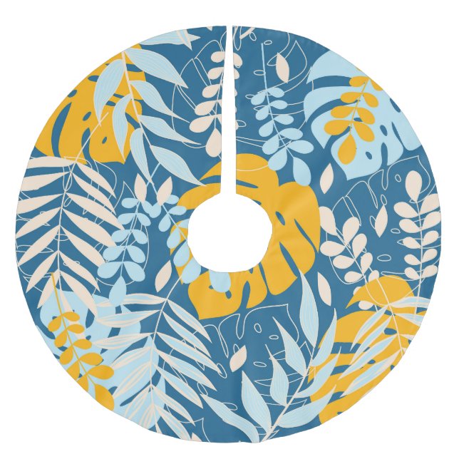 Jupon De Sapin En Polyester Brossé Feuilles tropicaux : Jungle Abstraite (Devant)