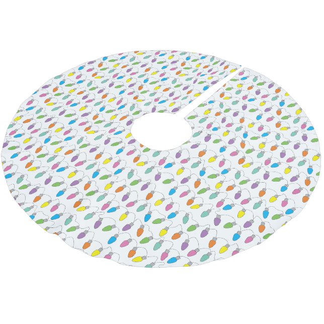 Jupon De Sapin En Polyester Brossé Feux de Noël (Angle)