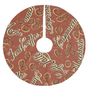 Jupon De Sapin En Polyester Brossé Fèves de café : typographie motif vintage.