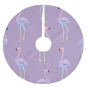 Jupon De Sapin En Polyester Brossé Flamant rose Arc-en-ciel : Motif coloré sans coutu