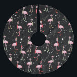 Jupon De Sapin En Polyester Brossé Flamant rose rose pâle de Noël<br><div class="desc">Flamingo rose toujours populaire mignon et drôle dans les chaussettes foulard et chapeau Santa rose et menthe couleurs pastel design</div>