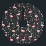 Jupon De Sapin En Polyester Brossé Flamant rose rose pâle de Noël<br><div class="desc">Flamingo rose toujours populaire mignon et drôle dans les chaussettes foulard et chapeau Santa rose et menthe couleurs pastel design</div>