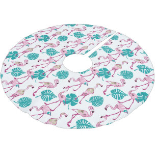 Jupon De Sapin En Polyester Brossé Flamants roses roses