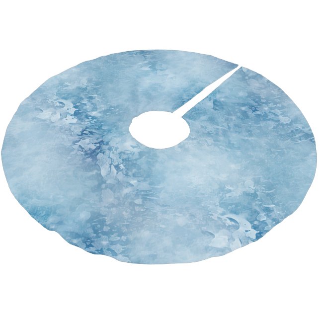 Jupon De Sapin En Polyester Brossé Flammes de neige noires (Angle)
