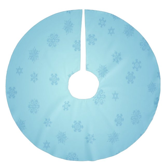 Jupon De Sapin En Polyester Brossé Flèche de neige bleue (Devant)