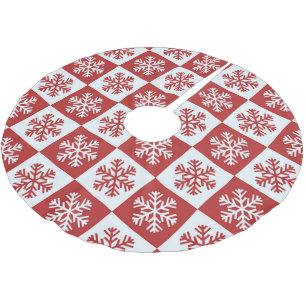 Jupon De Sapin En Polyester Brossé Flèches À damiers rouges et blanches