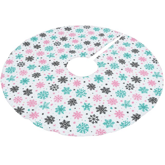 Jupon De Sapin En Polyester Brossé Flèches de neige rétro (Angle)