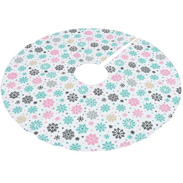 Jupon De Sapin En Polyester Brossé Flèches de neige rétro (Angle)