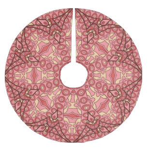 Jupon De Sapin En Polyester Brossé Fleur Abstraite Ethnique, Mandalas Sans Seamless.