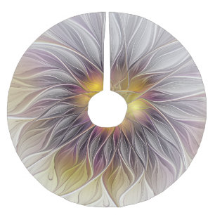 Jupon De Sapin En Polyester Brossé Fleur colorée lumineuse, fractale moderne abstrait