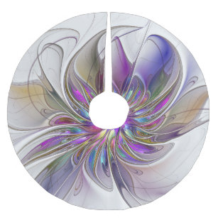 Jupon De Sapin En Polyester Brossé Fleur d'art Abstrait, énergique et coloré