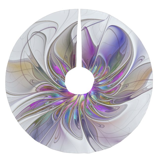 Jupon De Sapin En Polyester Brossé Fleur d'art Abstrait, énergique et coloré (Devant)