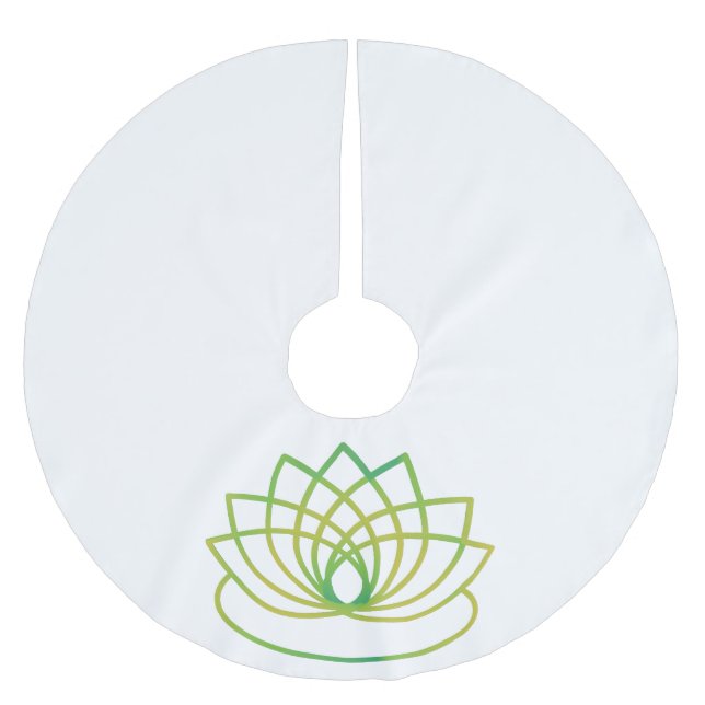 Jupon De Sapin En Polyester Brossé Fleur de lotus vert et jaune (Devant)