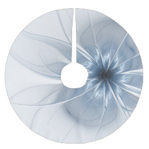 Jupon De Sapin En Polyester Brossé Fleur imaginaire fractale bleue douce et tendresse