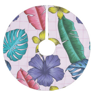 Jupon De Sapin En Polyester Brossé Fleur tropicale : motif feuille sans soudure