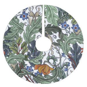 Jupon De Sapin En Polyester Brossé Fleurs, art déco, moderne, sans soudure.