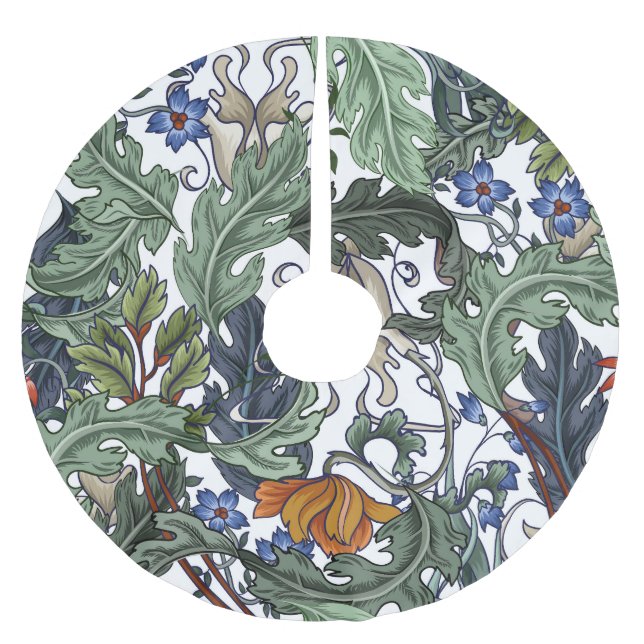 Jupon De Sapin En Polyester Brossé Fleurs, art déco, moderne, sans soudure. (Devant)