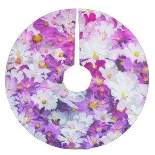 Jupon De Sapin En Polyester Brossé Fleurs de cosmos : arrière - plan fleuri rose pour