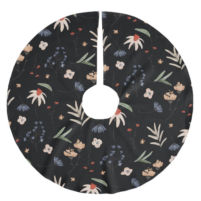 Jupon De Sapin En Polyester Brossé Fleurs d'eau simples 1 (Devant)