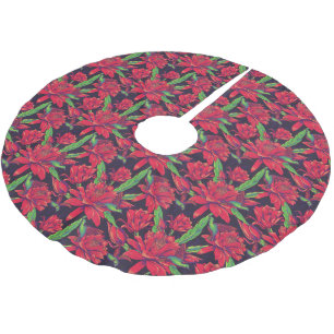 Jupon De Sapin En Polyester Brossé Fleurs et colibris